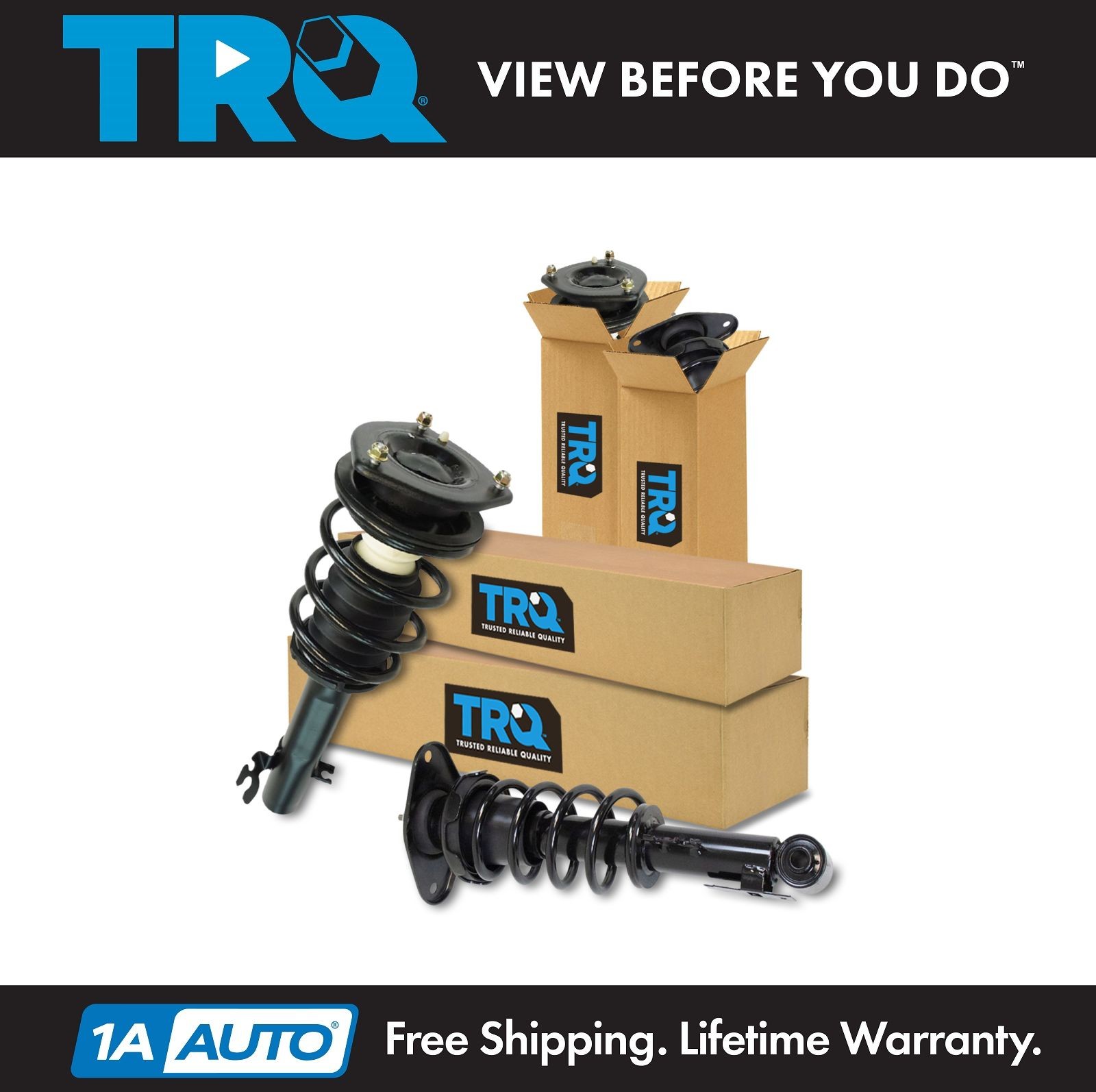 TRQ Complete Loaded Shock Strut Spring Assembly Front Rear Kit for Mini Cooper