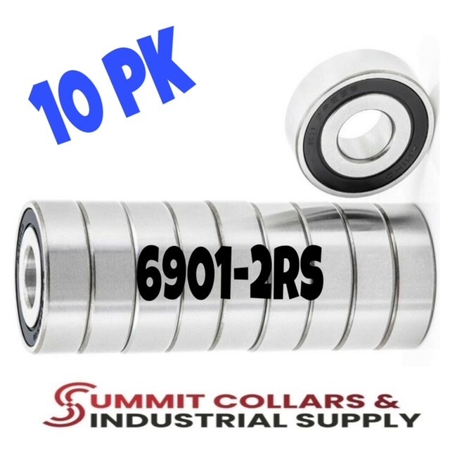 6901 2RS Rubber Sealed Deep Groove Ball Bearing 12 x 24 x 6mm - 10 Pcs