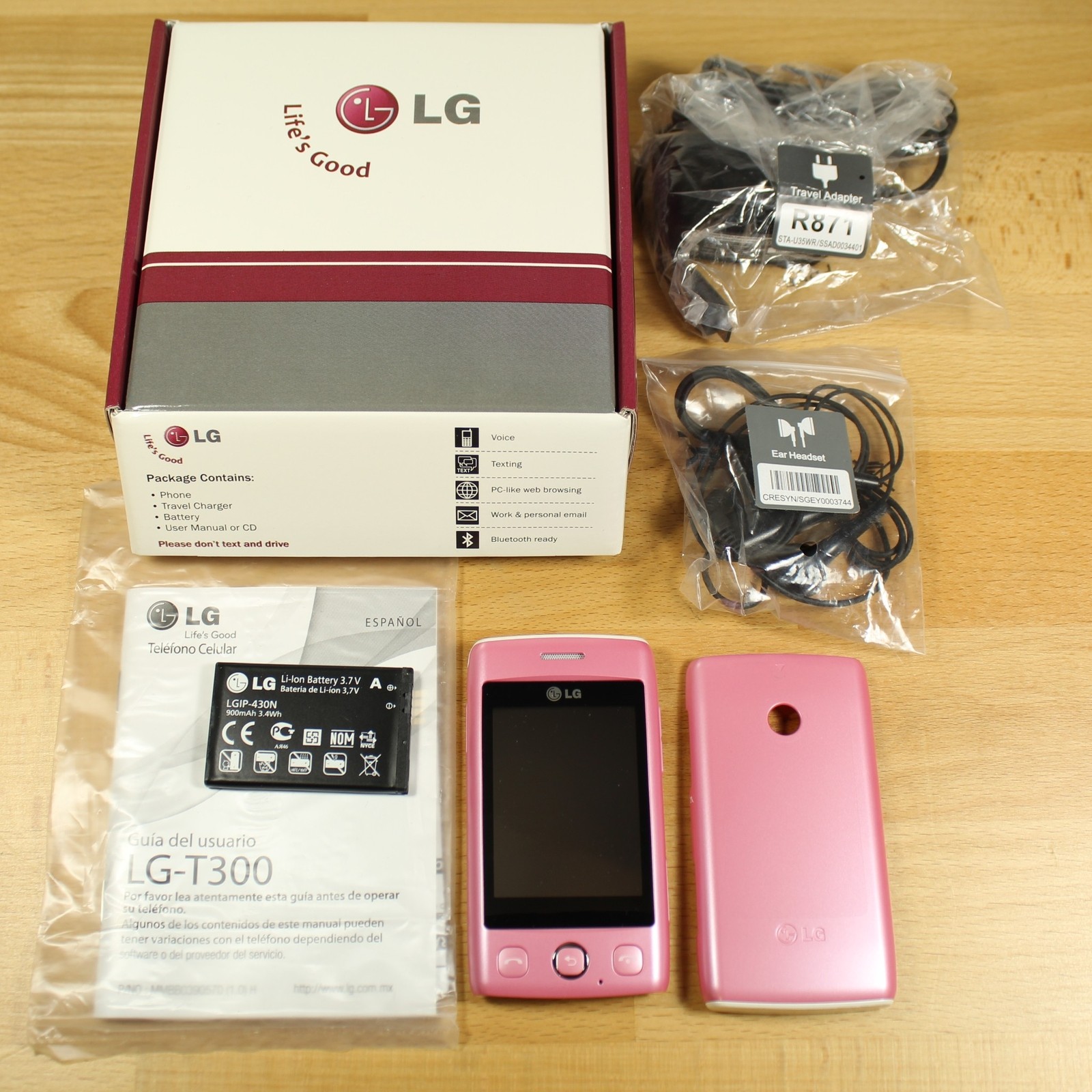 LG Cookie Lite T300 Movistar Pink Smartphone Untested Vintage