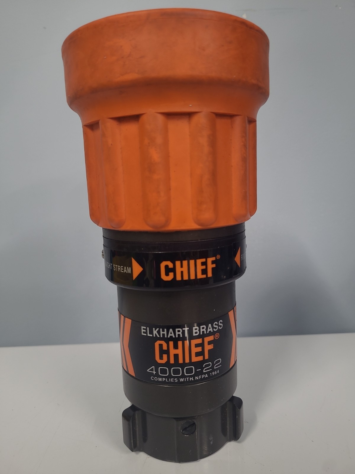 Elkhart Brass Chief Fire Fighting Hose Nozzle 4000-22 Straight Stream/Fog Flush Elkhart Brass Chief Fire Fighting Hose Nozzle 4000-22 Straight Stream/Fog Flush