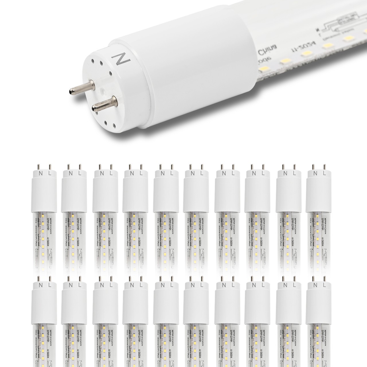 20-40 Pack 4FT LED T8 Tube Lights 24W G13 Daylight 5000K T8 Replacement Bulbs