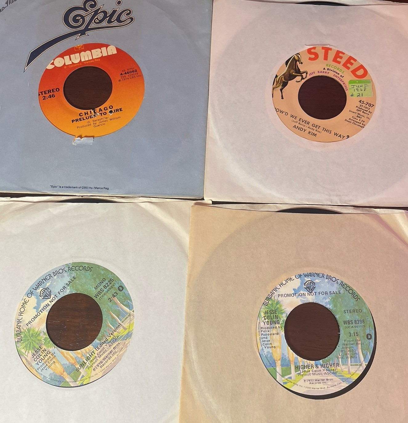 Lot Of 100+ 45 RPM Records 1970s Soft Rock, Yacht Rock