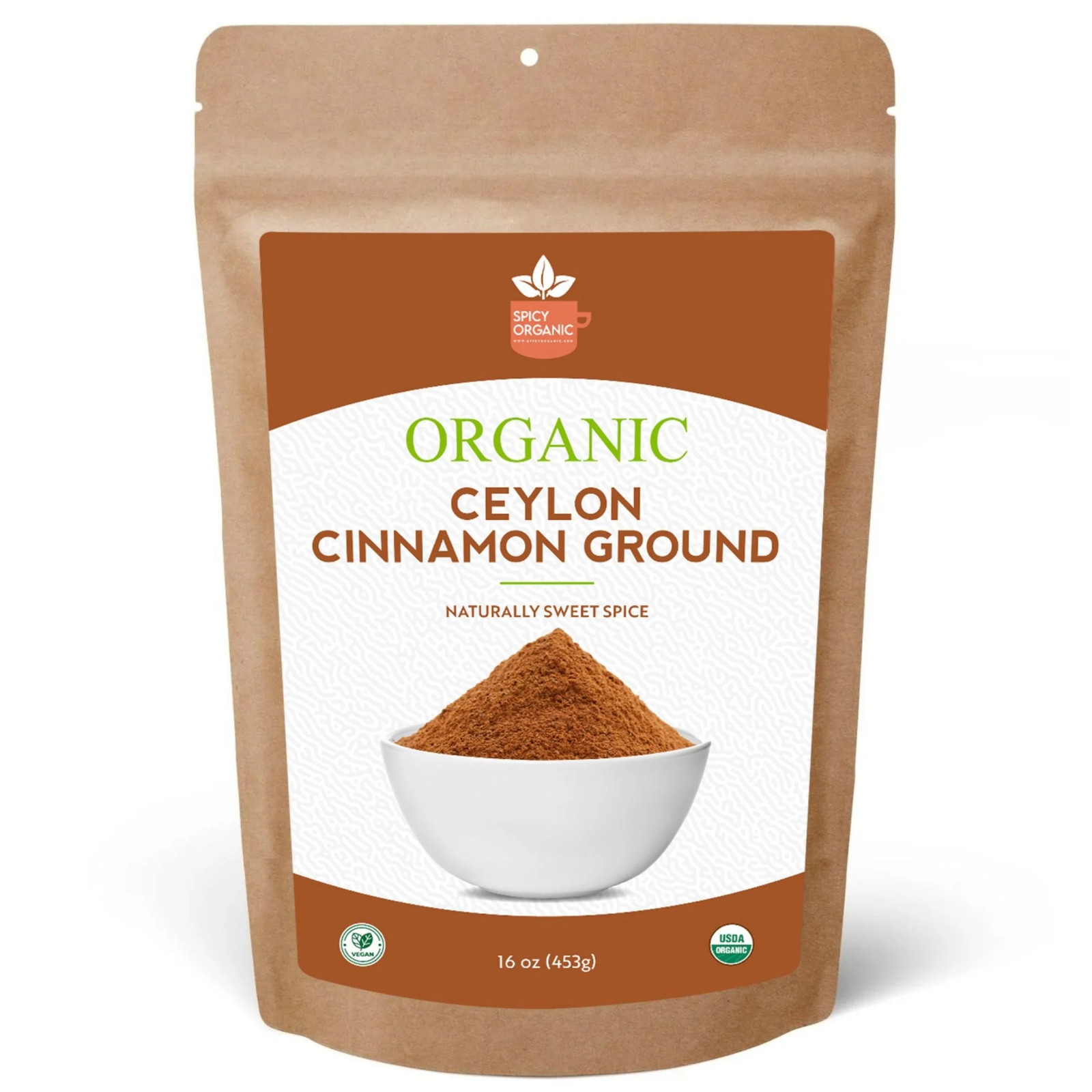 Spicy Organic Ceylon Cinnamon Ground Powder 16 oz | USDA Organic