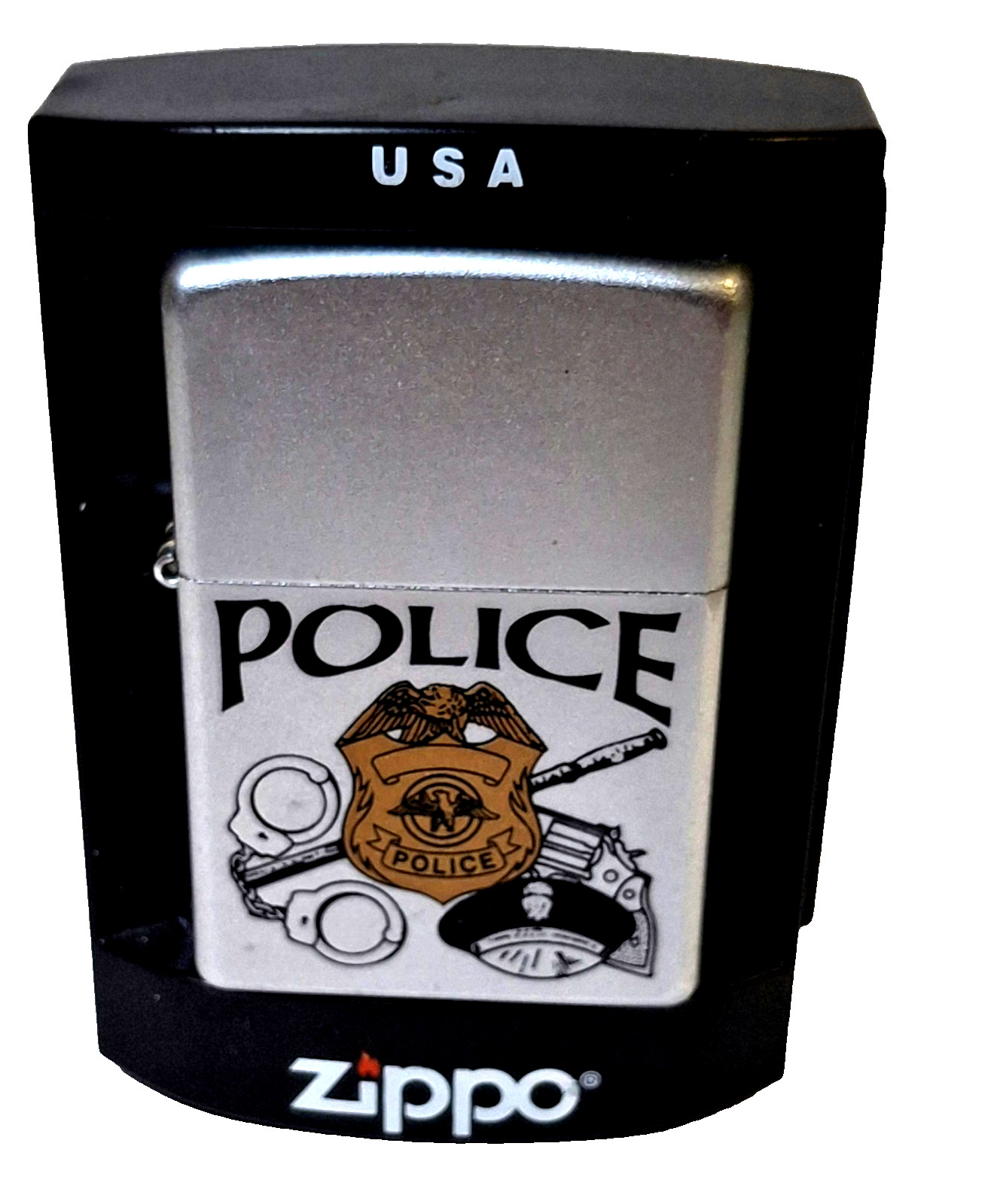 VTG 2004 Zippo Police Lighter Orange Sticker Seal Made USA New Original Box VTG 2004 Zippo Police Lighter Orange Sticker Seal Made USA New Original Box