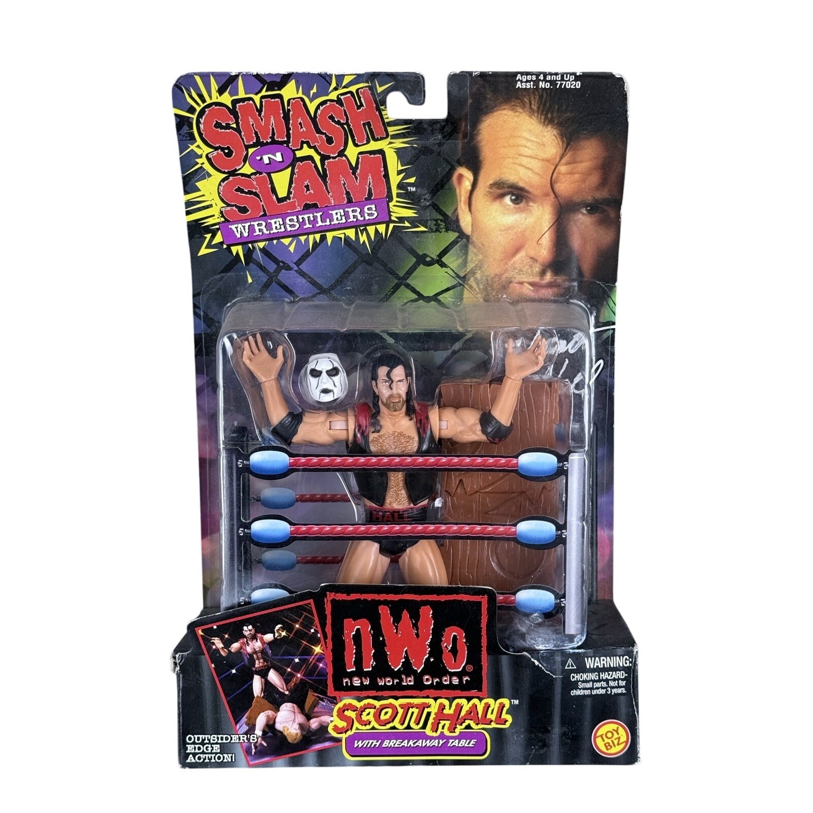 ToyBiz NWo Scott Hall Action Figure Smash \'N Slam Wrestlers Multicolor New Boxed