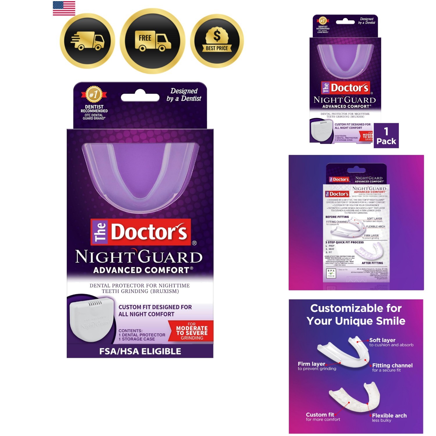 The Doctor’s NightGuard Mouth Guard for Grinding Teeth at Night, Includes Sto... The Doctor’s NightGuard Mouth Guard for Grinding Teeth at Night, Includes Sto...