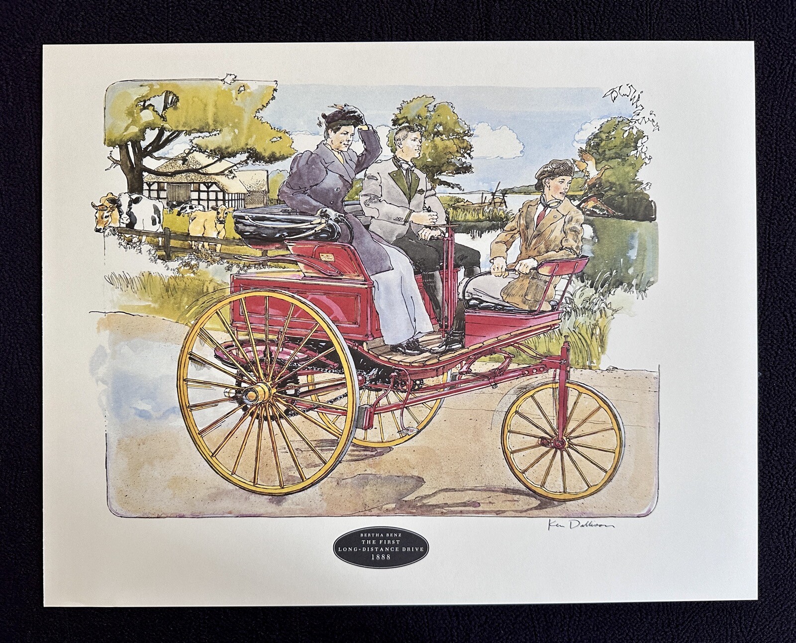 Bertha Benz 1888 Three Wheel Patent Motorwagen Dallison Art Print Mercedes-Benz