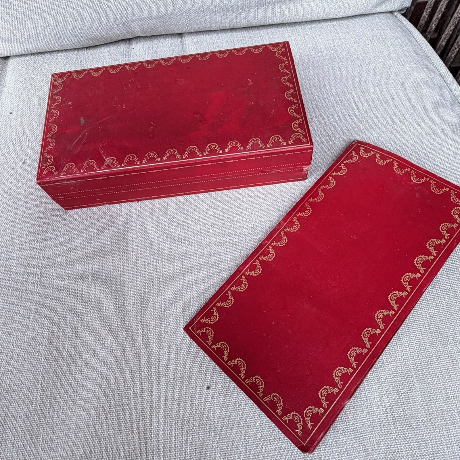 Vintage Must de Cartier Red Eyeglass Glasses Empty Box + Care Book Vintage Must de Cartier Red Eyeglass Glasses Empty Box + Care Book
