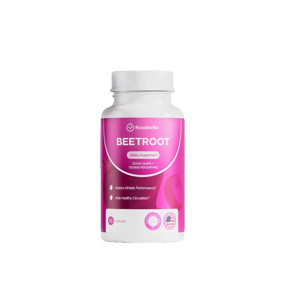 Rosabella Organic Beet Root Capsules for Circulation and Vitality Support60ct