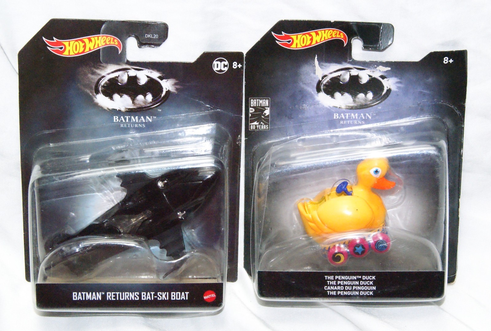 hot wheels batman returns bat-ski boat & penguin duck vehicle lot