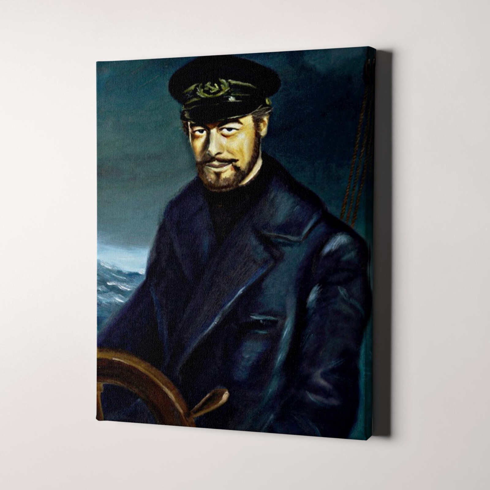 Portrait of Captain Gregg, Sea Captain Vintage Sea Ocean Canvas Print Wall Art
