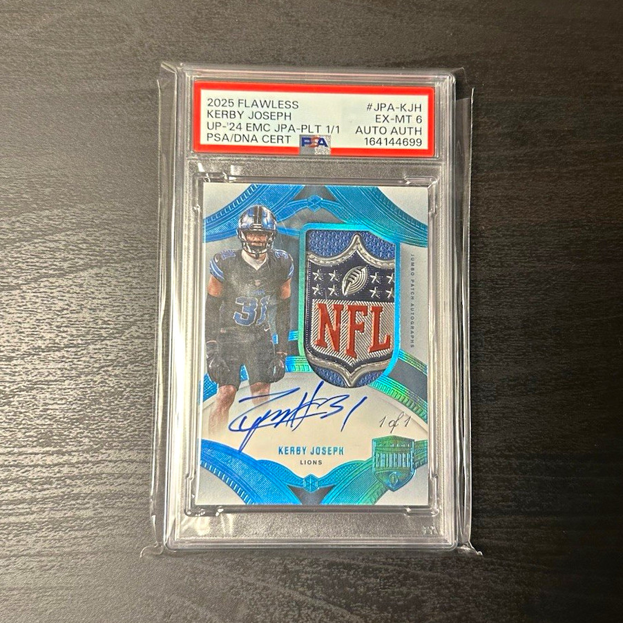 2024 Panini Eminence Kerby Joseph JPA-KJH NFL Shield Patch Auto 1/1 PSA 2024 Panini Eminence Kerby Joseph JPA-KJH NFL Shield Patch Auto 1/1 PSA