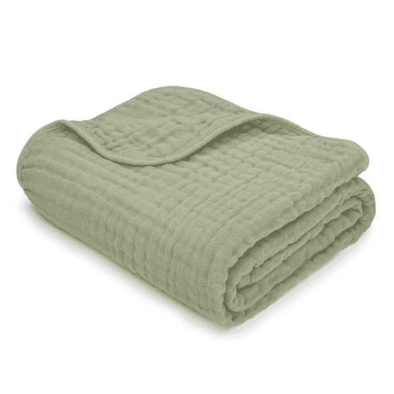 Comfycubs Baby Muslin Blanket 100% Cotton, 40X40, Sage Comfycubs Baby Muslin Blanket 100% Cotton, 40X40, Sage