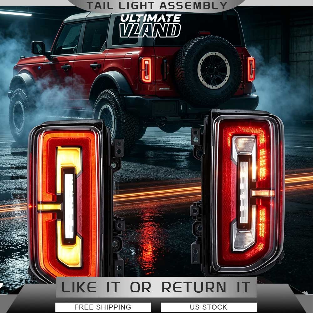 VLAND FULL LED Clear Tail Light For Ford Bronco 2021-2026 W/Sequential Animation