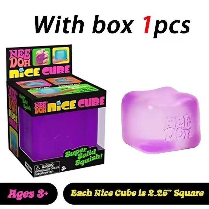 NeeDoh Nice Cube Sensory Squishy Fidget Toy Stress Relief Assorted Colors NeeDoh Nice Cube Sensory Squishy Fidget Toy Stress Relief Assorted Colors
