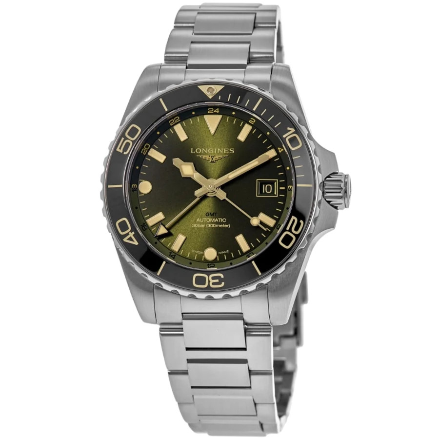 New Longines HydroConquest GMT Automatic Green Dial Men\'s Watch L3.790.4.06.6