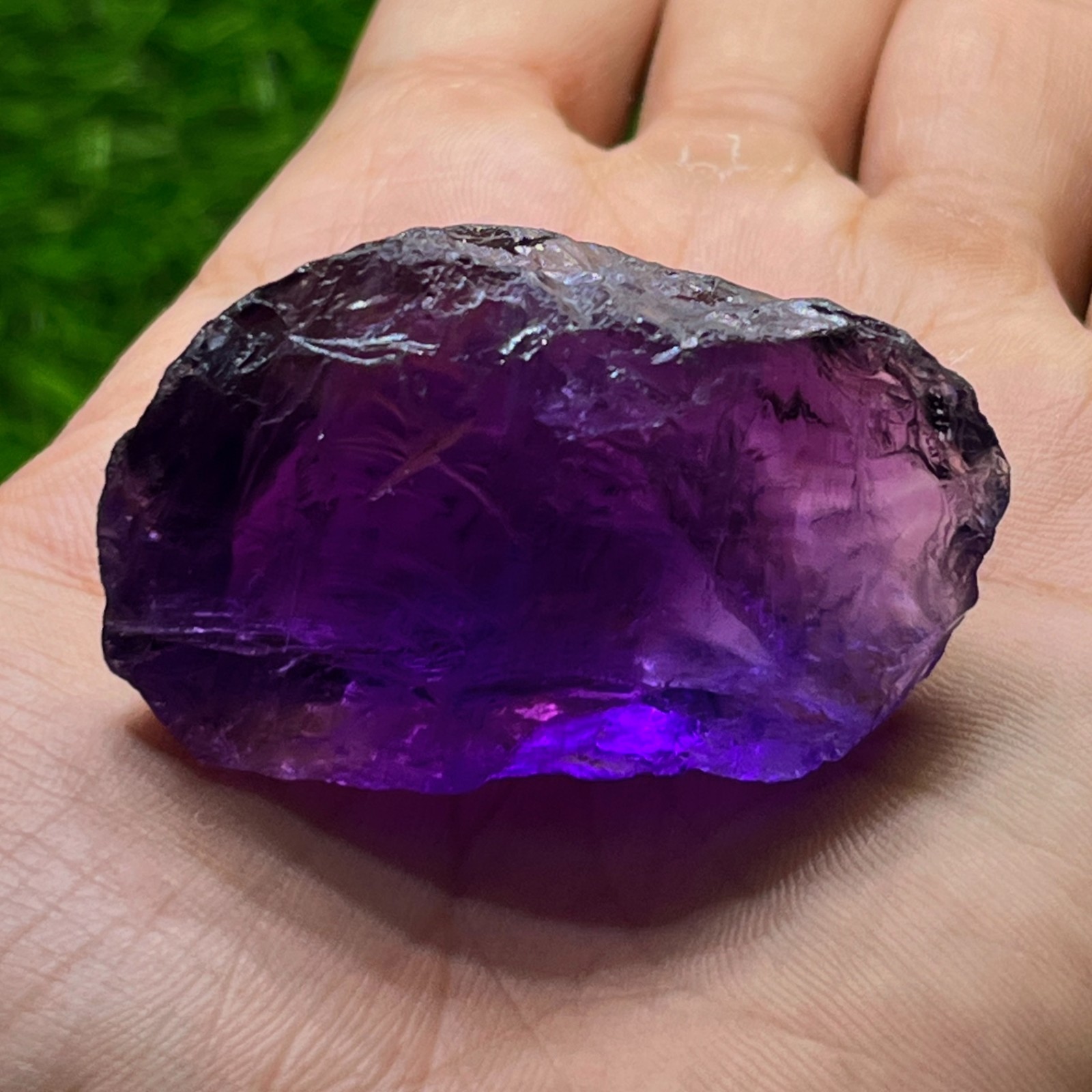 Natural Brazilian Amethyst Rough Nugget, 210 Ct, 49x29mm, Raw Purple Amethyst
