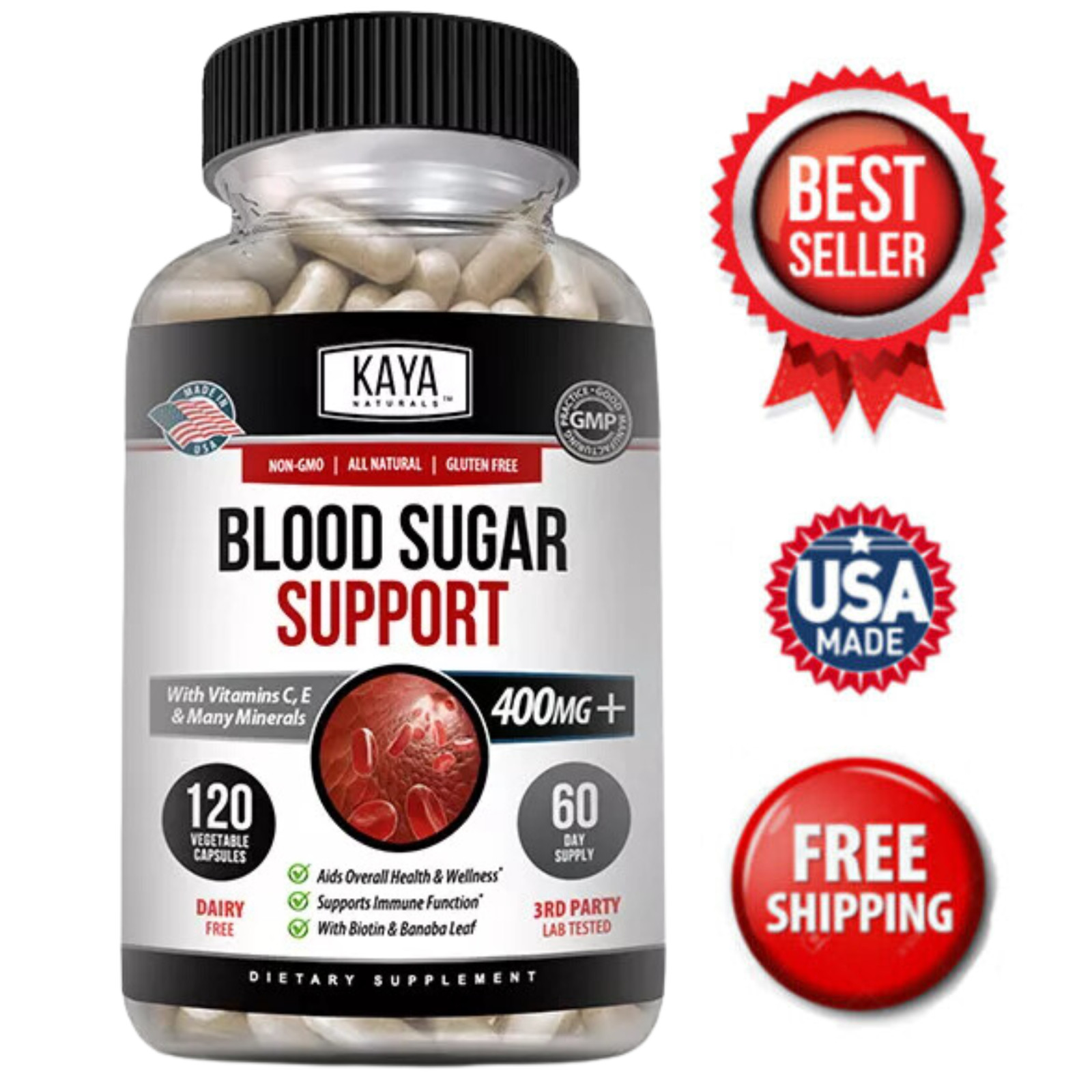 Blood Sugar Support 120ct Glucose Support Alpha Lipoic Acid Cinnamon Magnesium Blood Sugar Support 120ct Glucose Support Alpha Lipoic Acid Cinnamon Magnesium