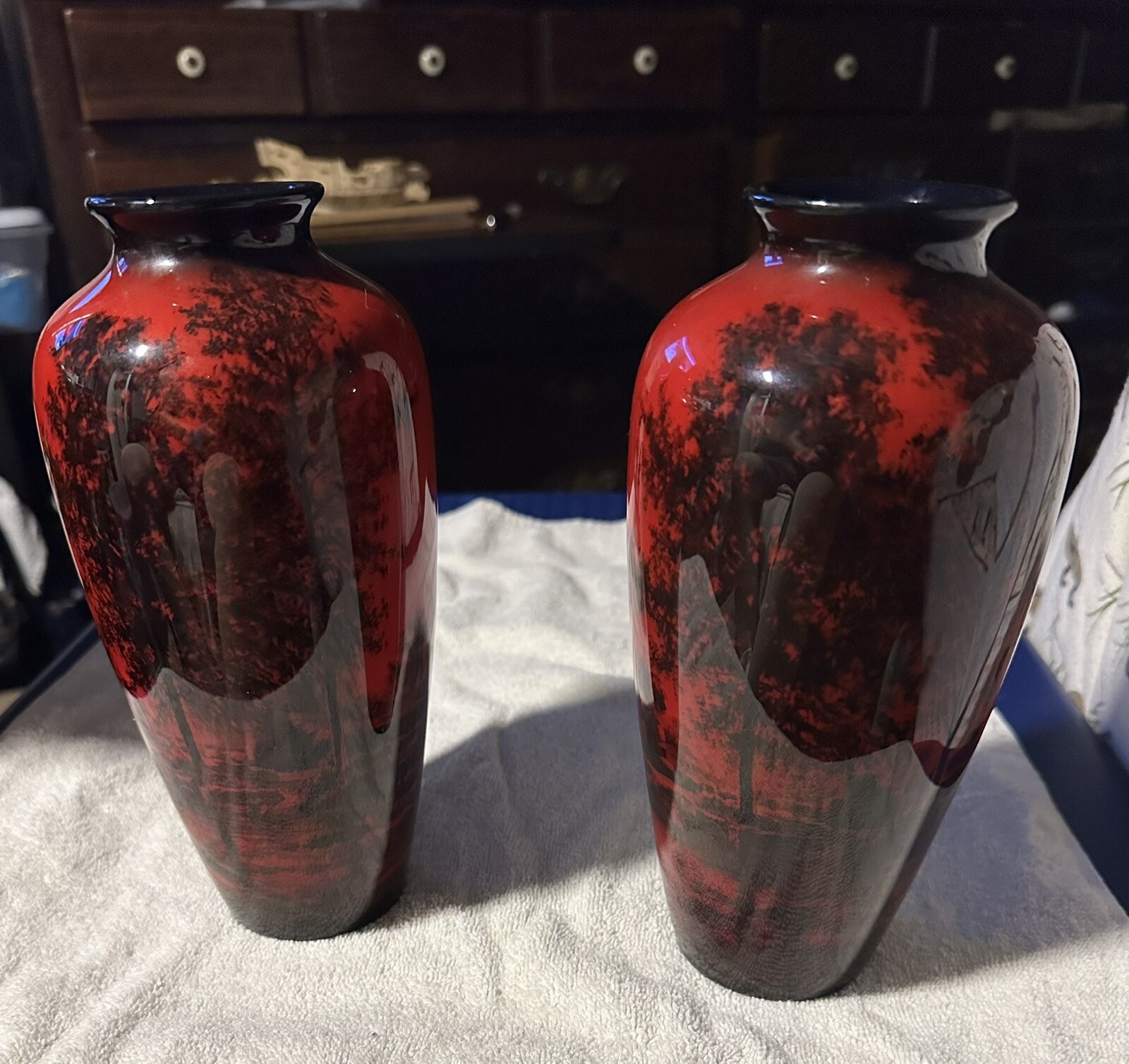 Rare Noritake  Pigeon Blood Bone China Vases (Sold Separately) Quantity 2