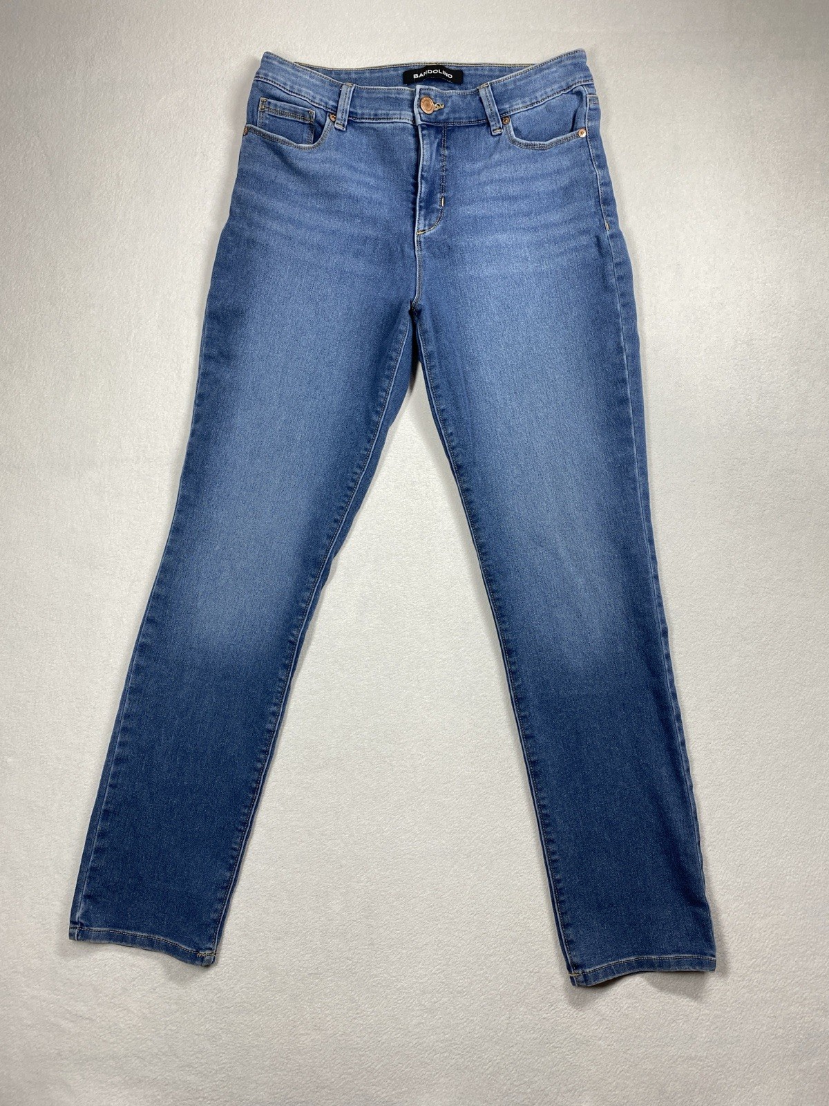 Bandolino Amy Jeans Womens 8 (30x30) Blue Mid-Rise Dark Wash Whiskers Stretchy Bandolino Amy Jeans Womens 8 (30x30) Blue Mid-Rise Dark Wash Whiskers Stretchy
