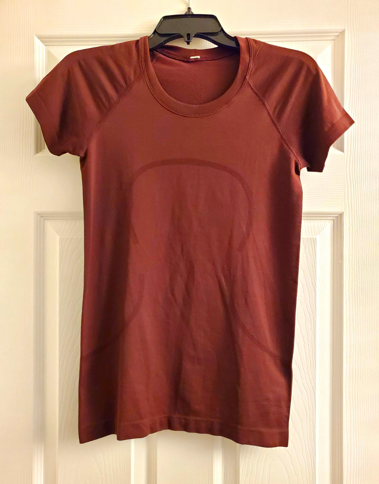 Lululemon Women\'s Brown L Crew Neck Stretch Slim Fit Knit Activewear T-Shirt