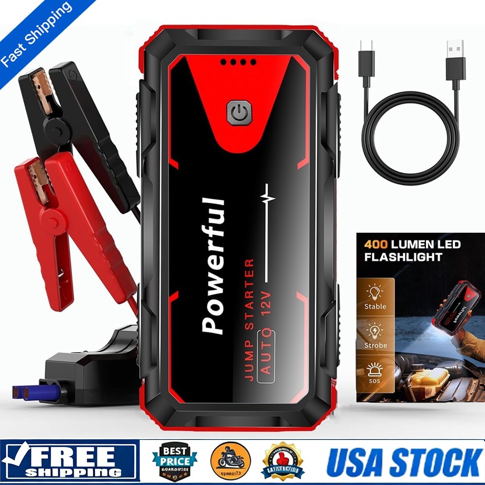 8000A Peak 12V Heavy Duty Jump Starter Battery Booster For Truck SUV Pickup ATV 8000A Peak 12V Heavy Duty Jump Starter Battery Booster For Truck SUV Pickup ATV