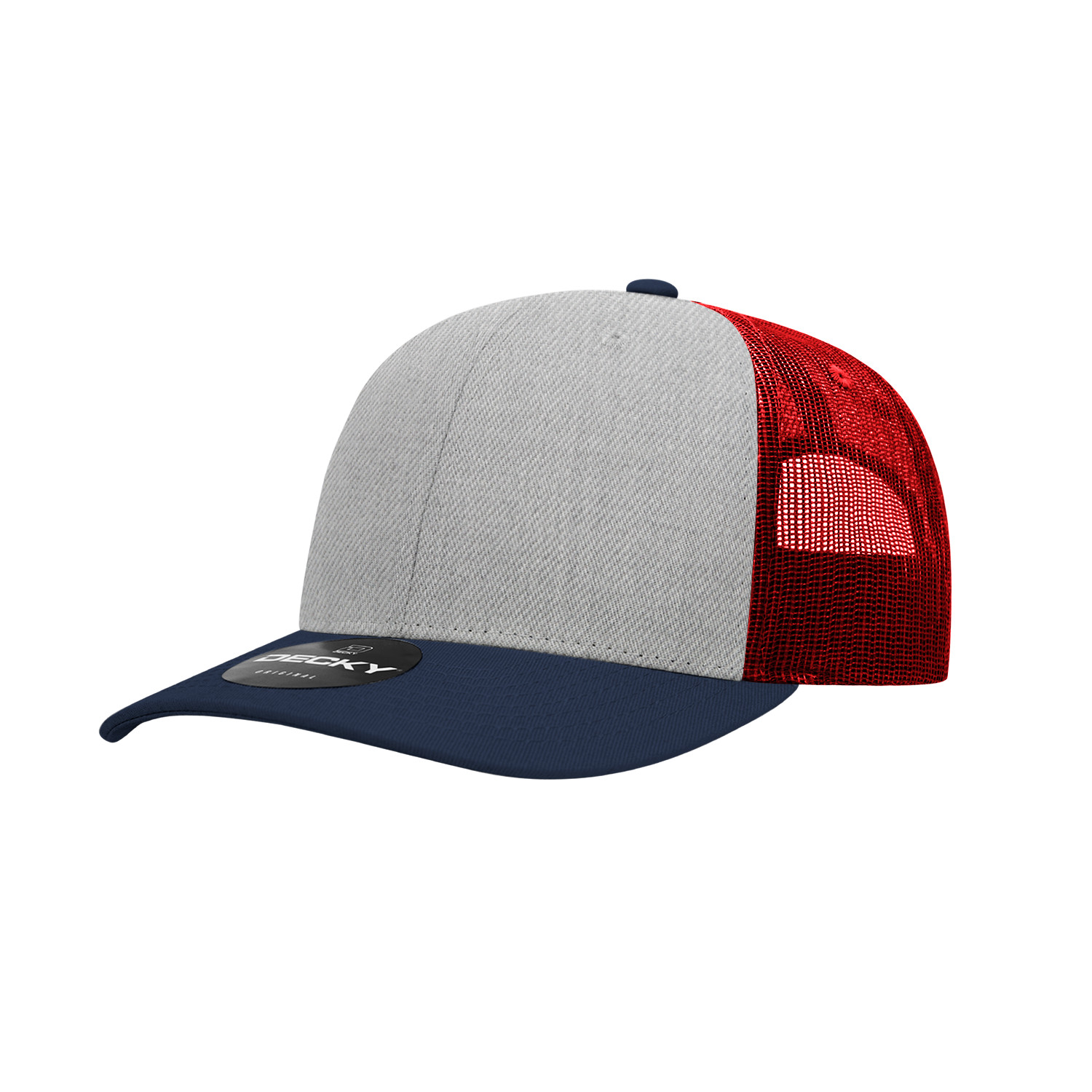 Decky Unisex 6 Panel Mid Profile Structured Cotton Blend Trucker Cap - 6021
