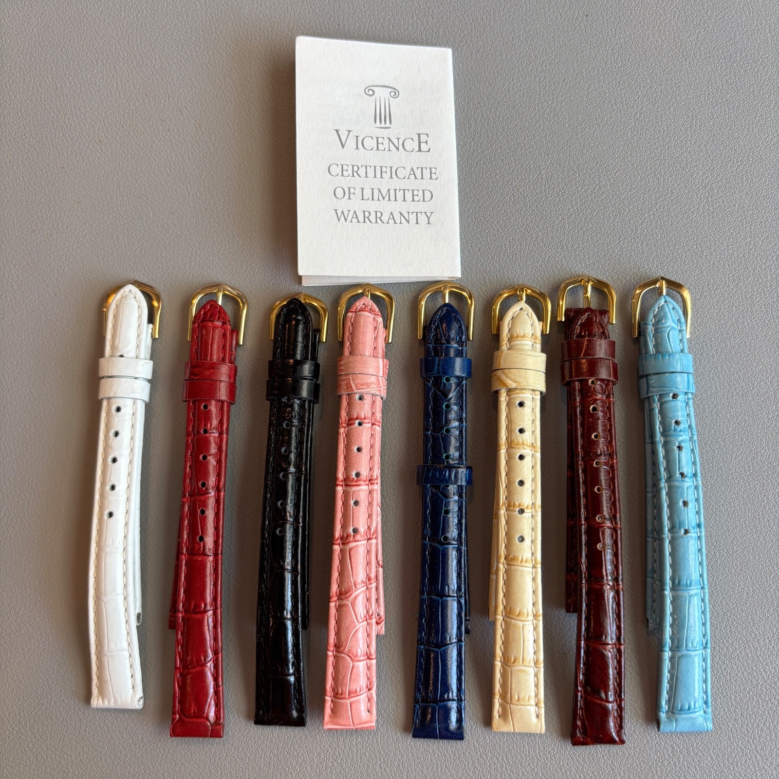Vintage Vicence Leather Watch Bands Lot of 8 Made in Italy - 12mm Vintage Vicence Leather Watch Bands Lot of 8 Made in Italy - 12mm