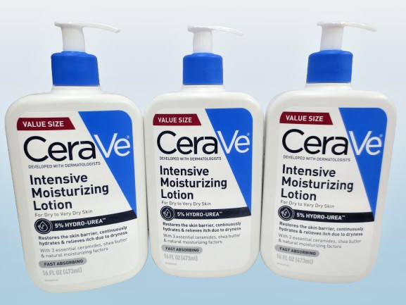 CERAVE INTENSIVE MOISTURIZING LOTION FOR DRY TO VERY DRY SKIN 16 OZ 3PCS