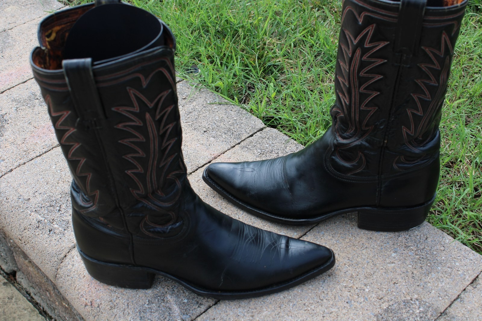 Unknown maker black calfskin, probably Olsen-Stelzer Boots Approx Size 9.5D