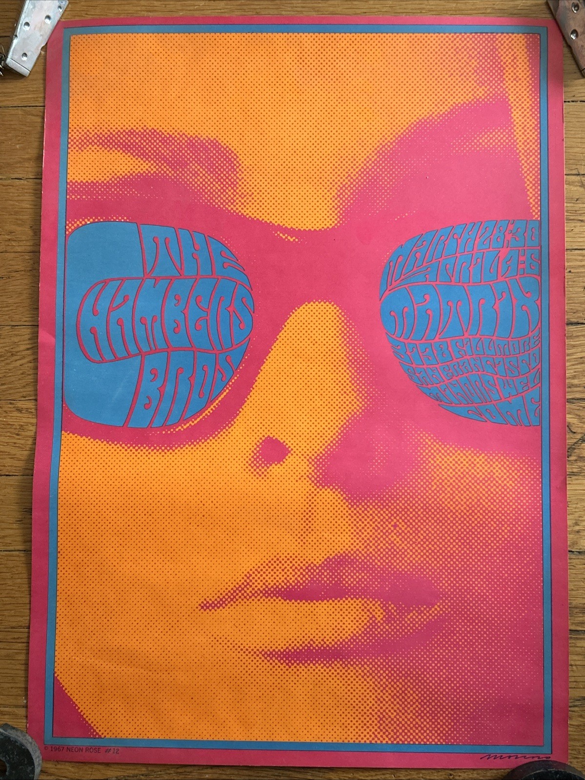 1967 Chambers Brothers Matrix Psychedelic Poster Neon Rose NR 12 MOSCOSO 1967 Chambers Brothers Matrix Psychedelic Poster Neon Rose NR 12 MOSCOSO