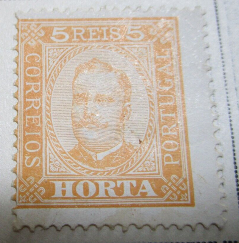 Horta 1892 Stamp 5R Rare Antique StampBook3-380 Horta 1892 Stamp 5R Rare Antique StampBook3-380