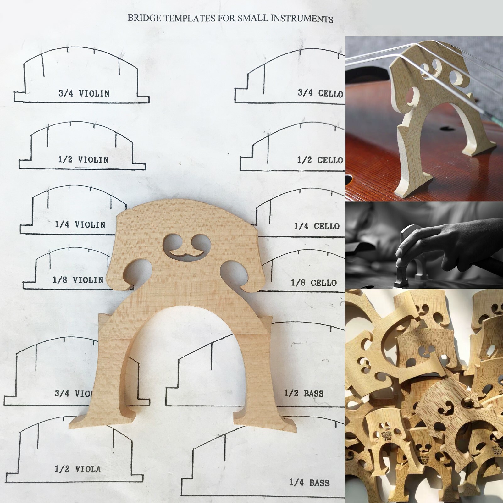 Pre-fitted with a generic cut 4/4 Size Cello Bridge Free US Shipping Maple Wood Pre-fitted with a generic cut 4/4 Size Cello Bridge Free US Shipping Maple Wood