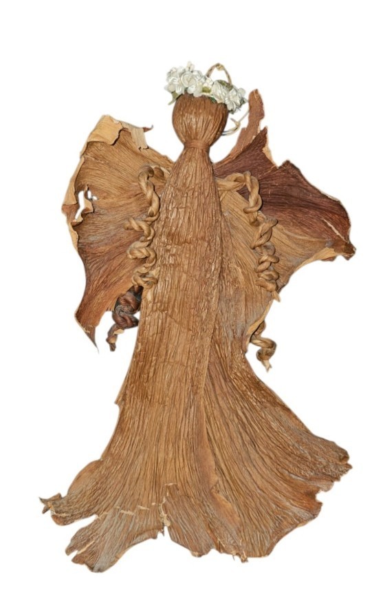 Handcrafted Philodendron Garden Holiday Angel Ornament From Hawaii Handcrafted Philodendron Garden Holiday Angel Ornament From Hawaii