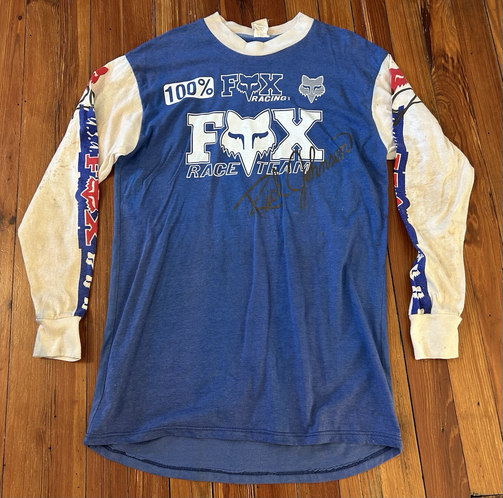 Vintage Fox Racing Rick Johnson Motocross Jersey Large Vintage Fox Racing Rick Johnson Motocross Jersey Large