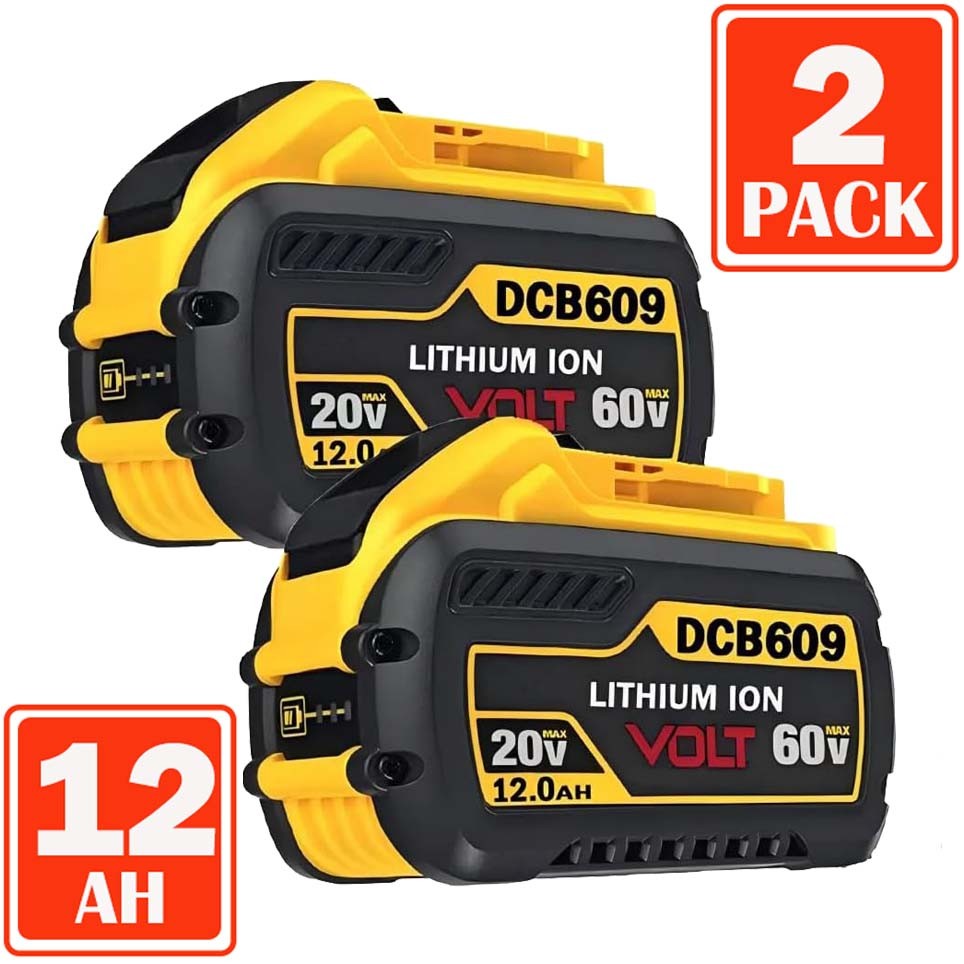 2PCS 20V/60V MAX 12.0AH DCB609-2 FLEXVOLT Lithium Ion Battery For DEWALT DCB612 2PCS 20V/60V MAX 12.0AH DCB609-2 FLEXVOLT Lithium Ion Battery For DEWALT DCB612