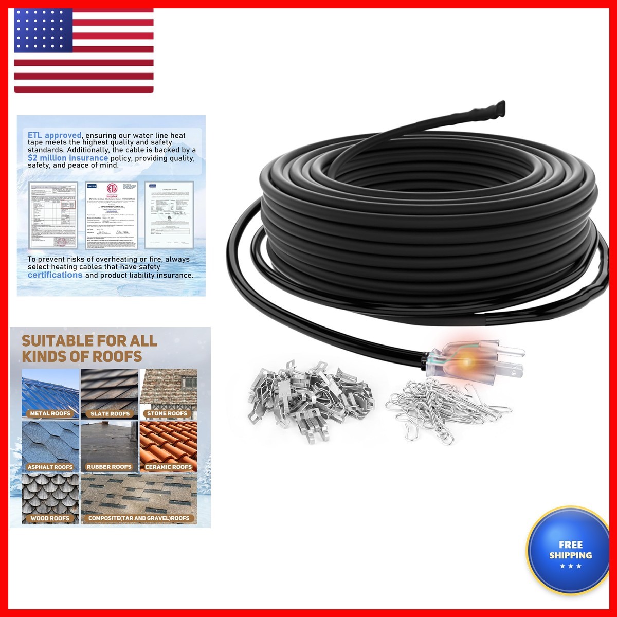 HEATIT JHSF1 70FT Self-Regulating Heating Cable 120V 5W/ft HEATIT JHSF1 70FT Self-Regulating Heating Cable 120V 5W/ft