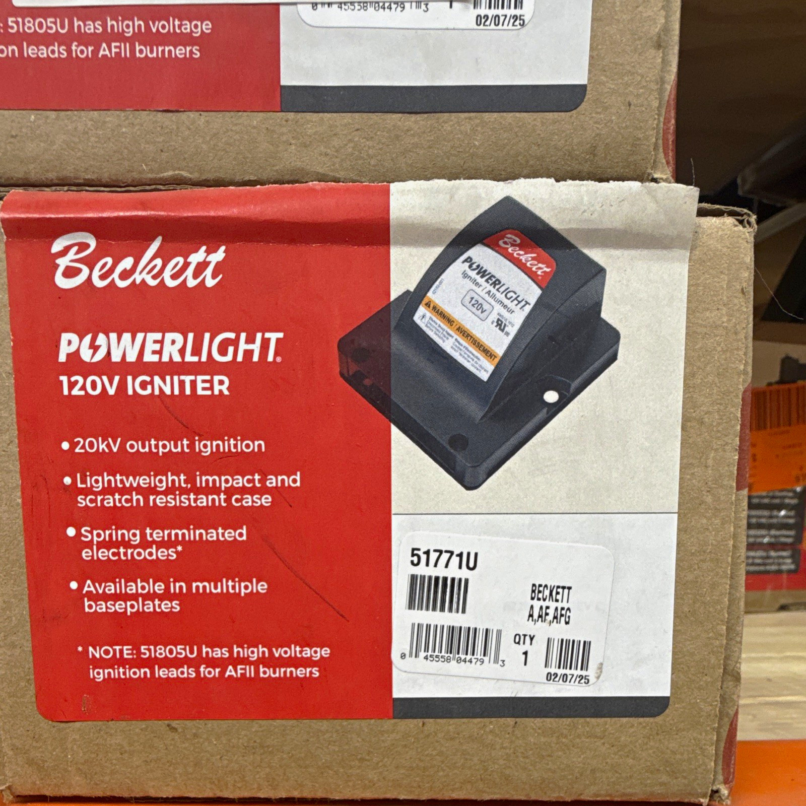 Beckett PowerLight 120V 20kV Oil Burner Igniter A/AF/AFG 51771U Beckett PowerLight 120V 20kV Oil Burner Igniter A/AF/AFG 51771U