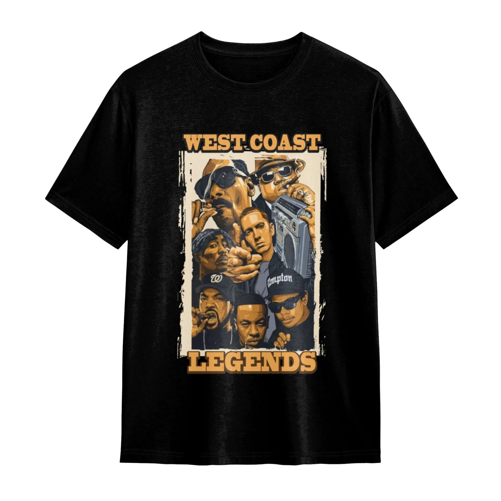 West Coast Legends Rappers 90s Hip Hop Vintage Fan T-Shirt West Coast Legends Rappers 90s Hip Hop Vintage Fan T-Shirt