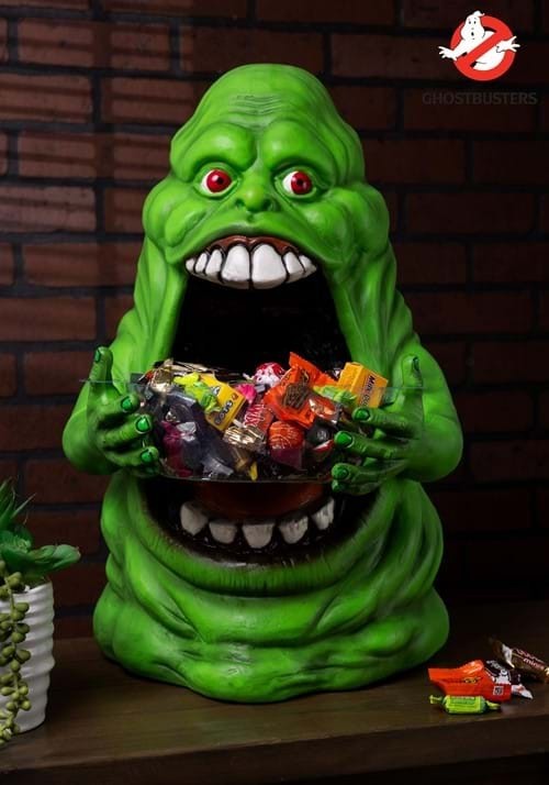 Halloween 21.5-Inch Ghostbusters Slimer Candy Bowl Decoration Halloween 21.5-Inch Ghostbusters Slimer Candy Bowl Decoration