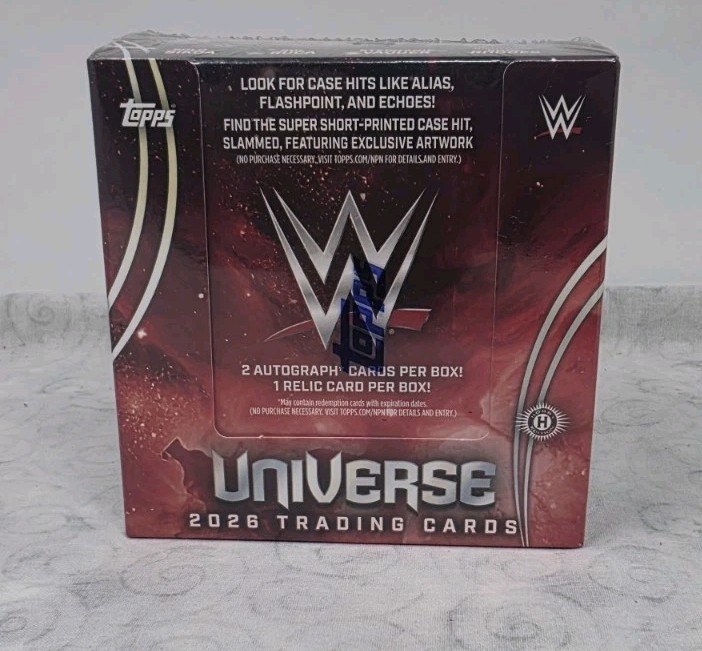 2026 Topps WWE Universe Hobby Box - Factory Sealed - 2 Autos + 1 Relic - New 2026 Topps WWE Universe Hobby Box - Factory Sealed - 2 Autos + 1 Relic - New