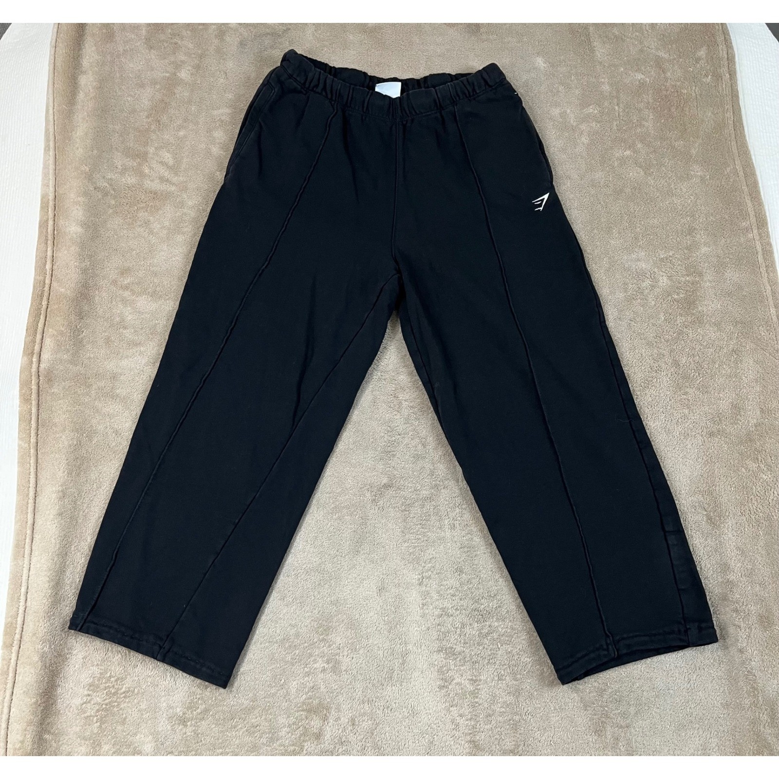 Gymshark Training Fleece Straight Leg Jogger Pants Women\'s S Black Cotton GOOD Gymshark Training Fleece Straight Leg Jogger Pants Women\'s S Black Cotton GOOD