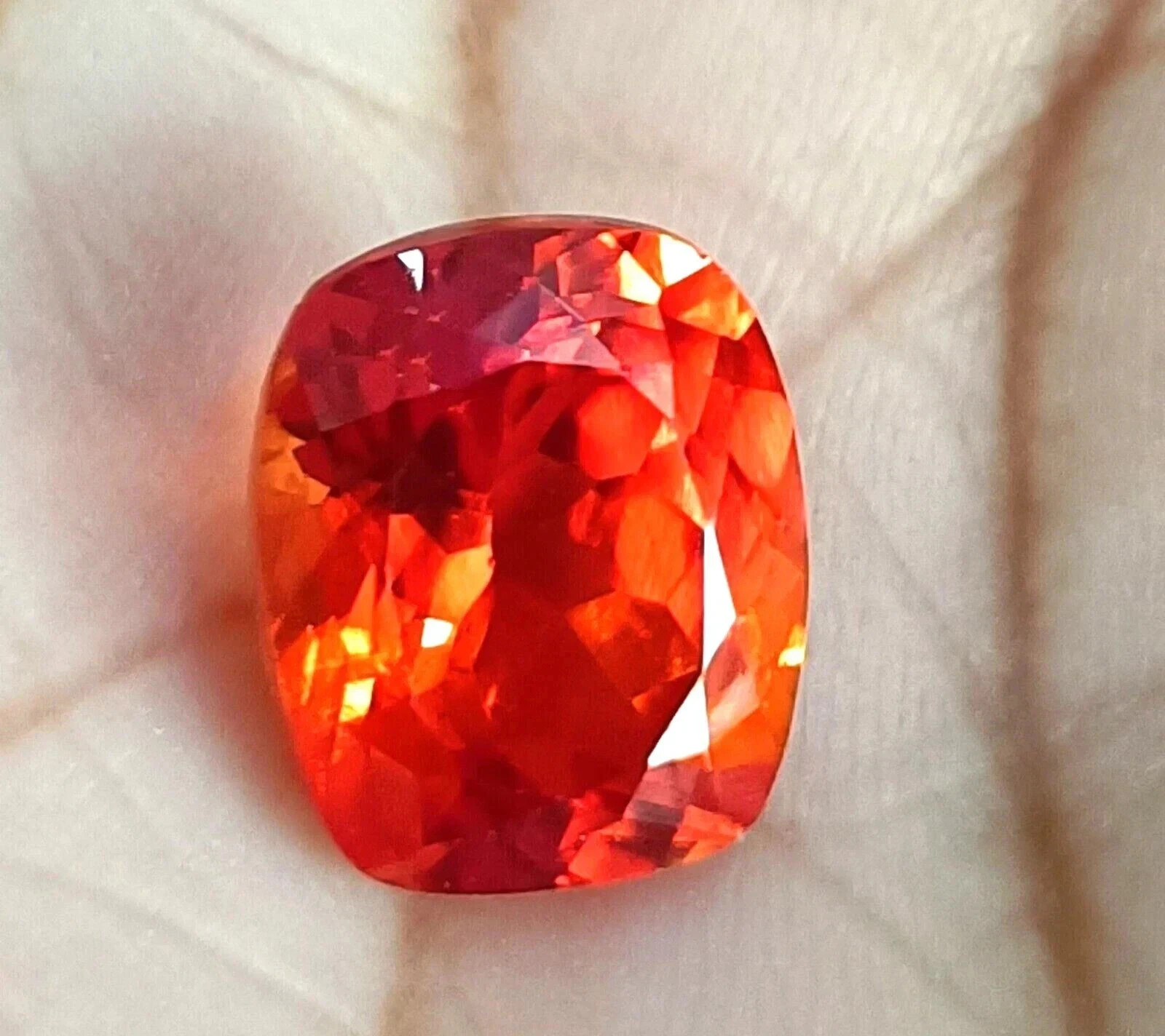 8.25 Ct Natural Orange Sapphire Cushion Cut Certified Loose Gemstone 8.25 Ct Natural Orange Sapphire Cushion Cut Certified Loose Gemstone