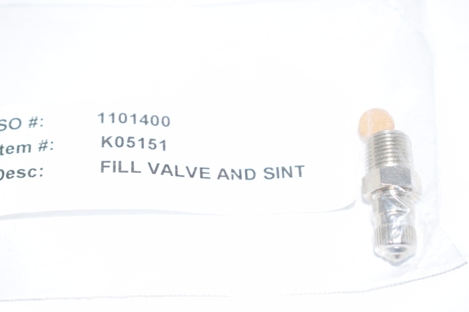 NEW Rexa K05151 Fill Valve And Sintered Filter 