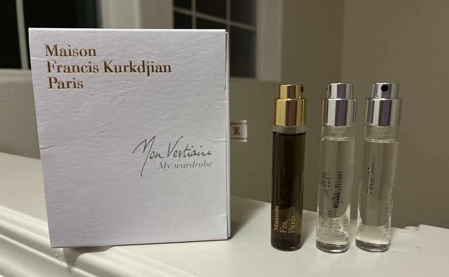 Maison Francis Kurkdjian 3 Piece My Wardrobe Set Oud Satin Mood & Petit Matin Maison Francis Kurkdjian 3 Piece My Wardrobe Set Oud Satin Mood & Petit Matin