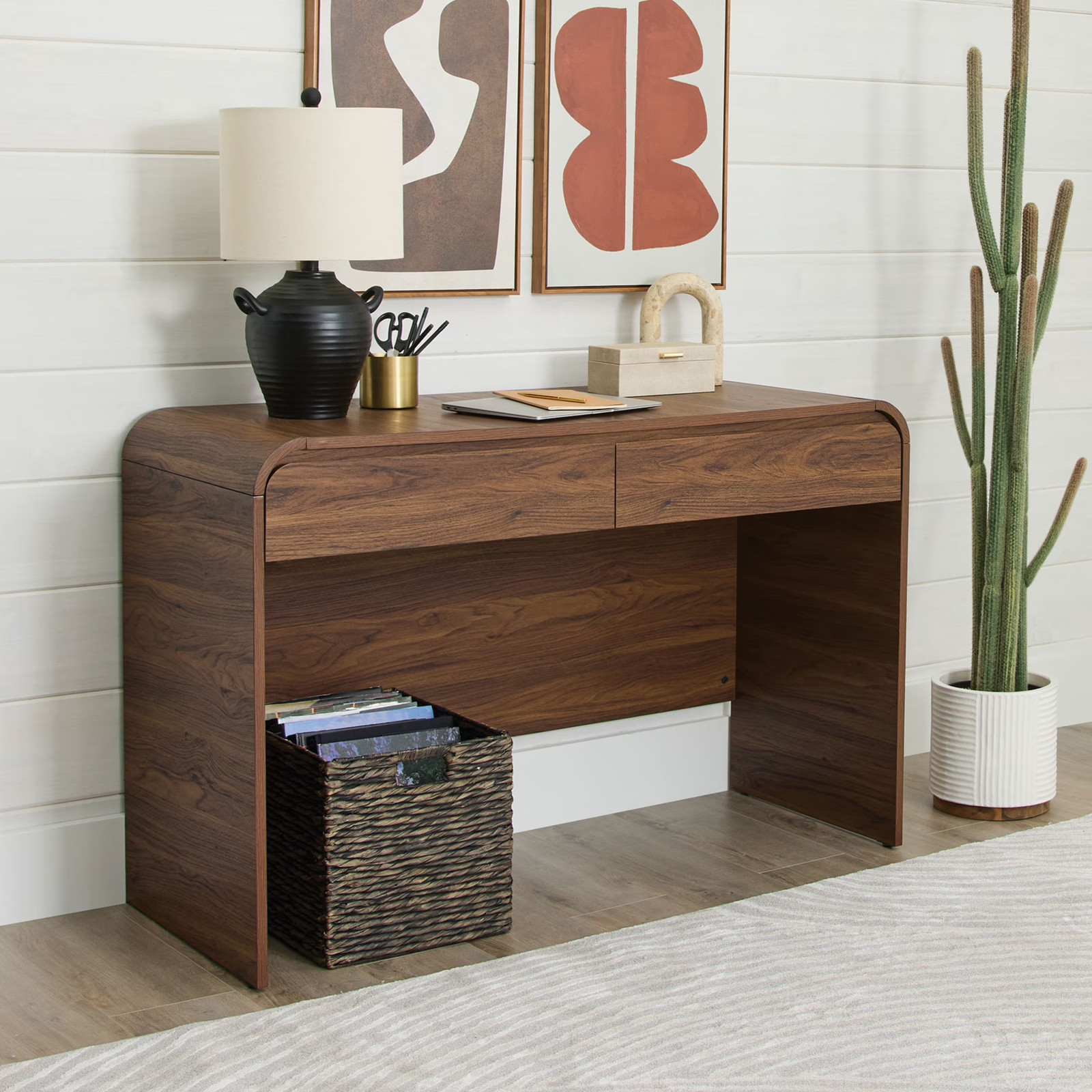 New Loft Desk with Storage 19 Inch Depth Computer Writing Workstation Study