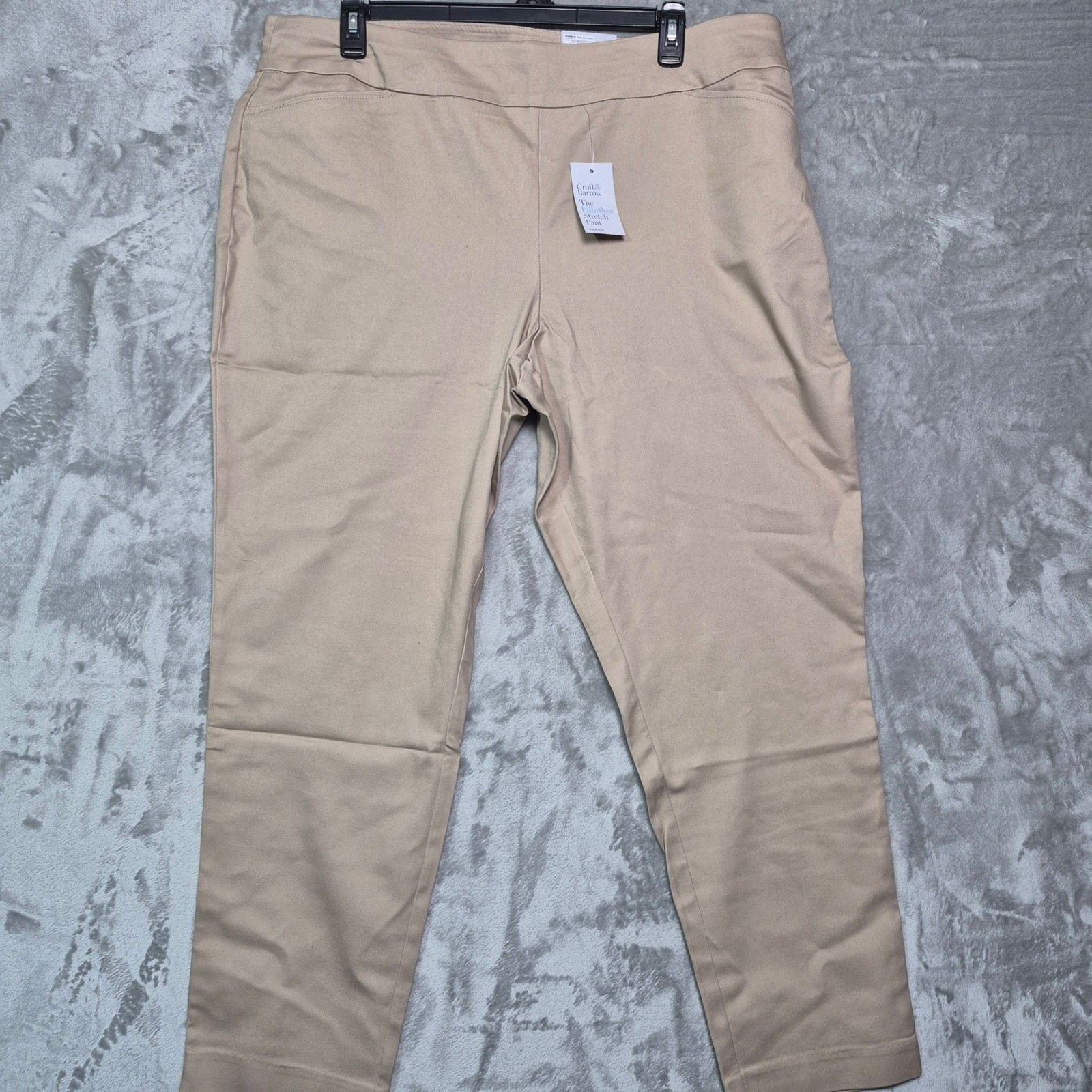 Croft & Barrow Effortless Stretch Pant 20W Long Cobblestone Beige WC22X502PSL