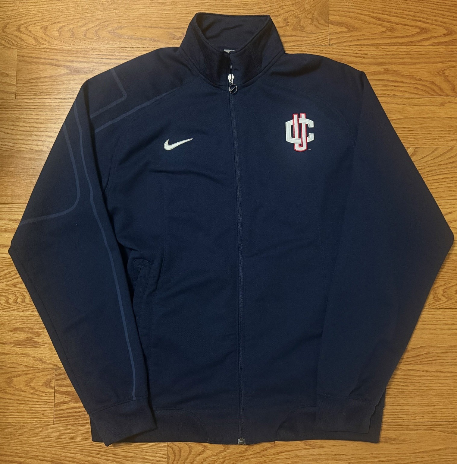 Mens Vintage Nike UConn Huskies Team Issue Full-Zip Warm-up Jacket Medium