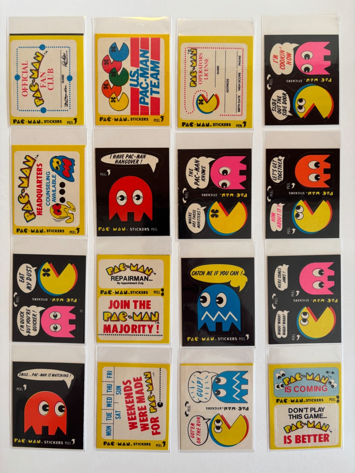 PacMan FLEER 1980 CARD LOT 22 Stickers BEST CONDITION 10 Game Cards UNSCRATCHED PacMan FLEER 1980 CARD LOT 22 Stickers BEST CONDITION 10 Game Cards UNSCRATCHED