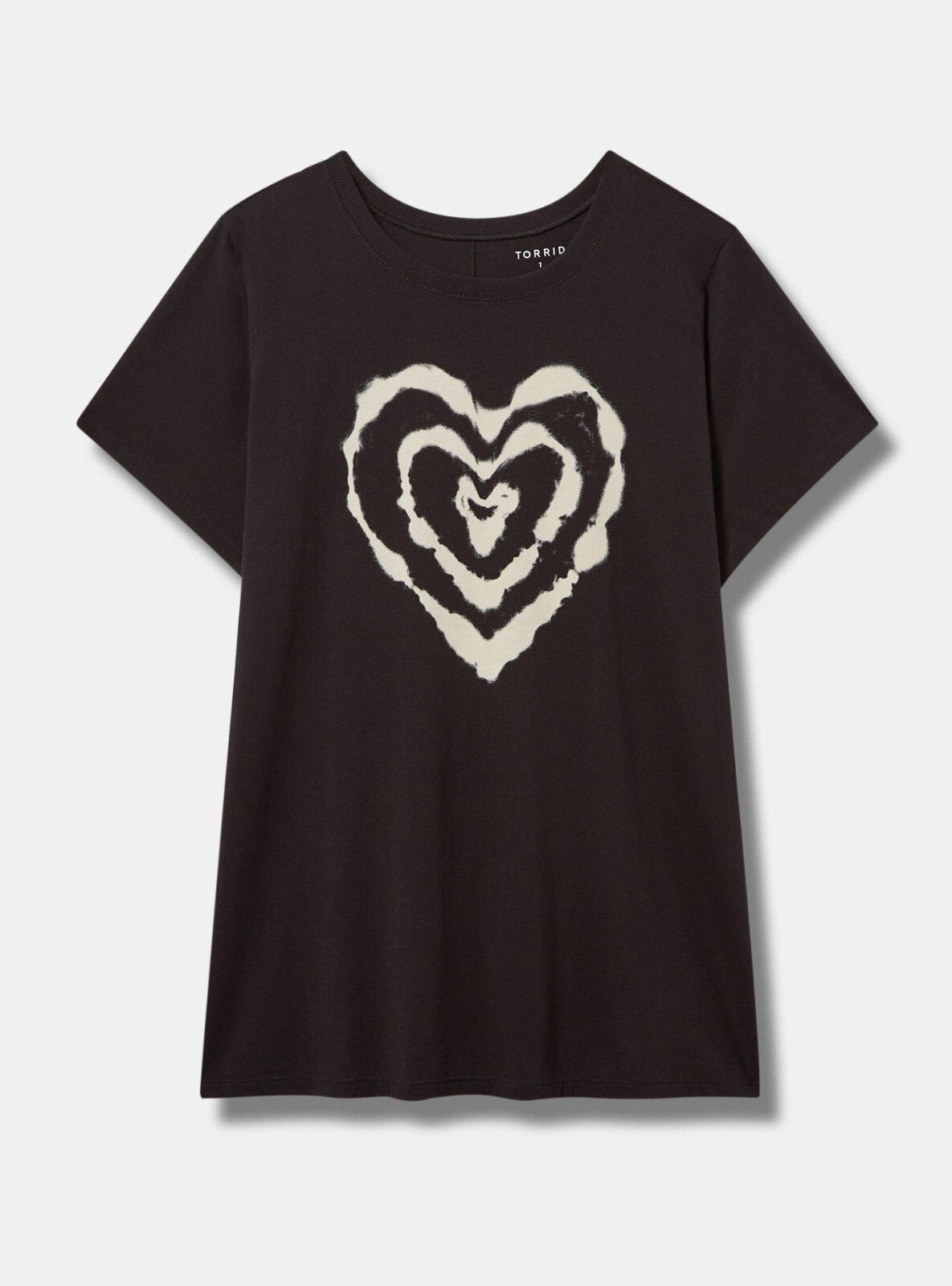 Torrid Plus 2X Heart Centered Graphic Cotton Tee Deep Black Short Sleeve NWT Torrid Plus 2X Heart Centered Graphic Cotton Tee Deep Black Short Sleeve NWT